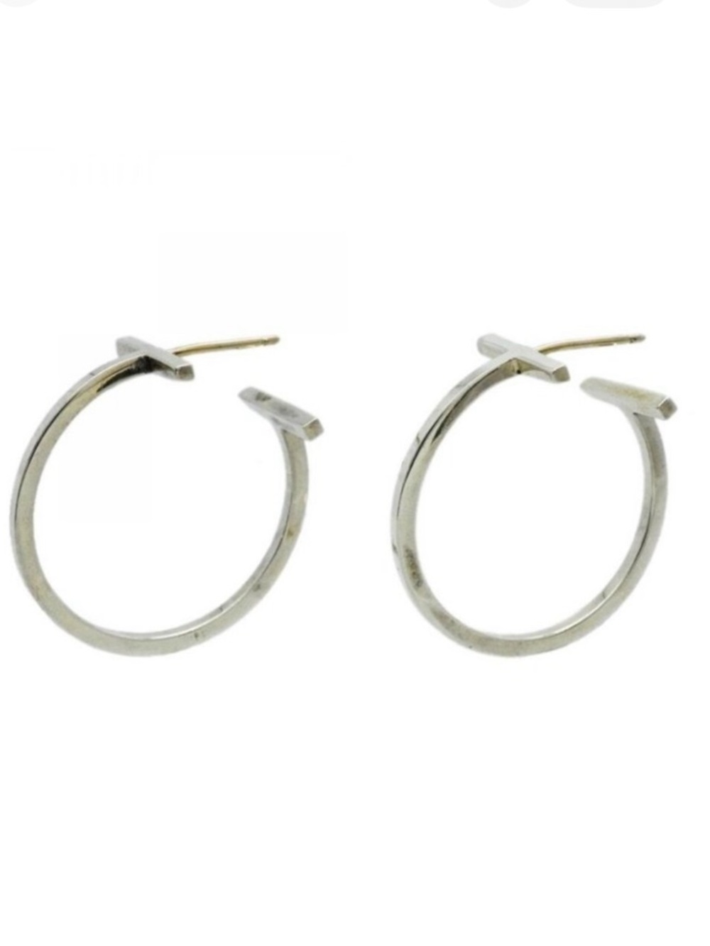 Tiffany & Co. Silver T-Hoop Earrings